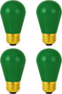 OHLECTRIC String Light Bulbs (4-Pack) Christmas Ceramic Green Incandescent Bulbs S14 Dimmable
