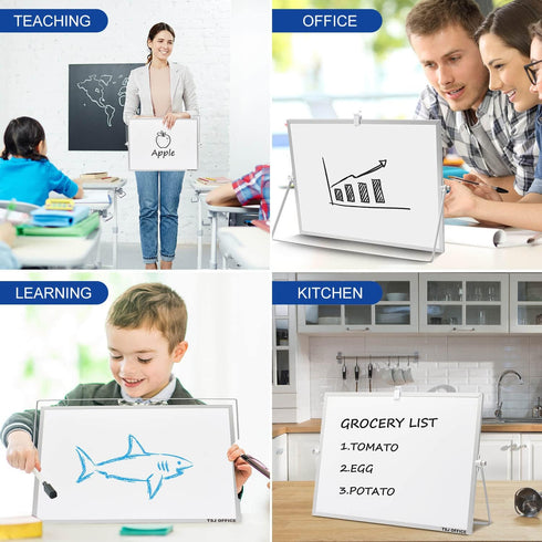 TSJ OFFICE Dry Erase Whiteboard - 12 X 16 Inches Portable Magnetic Whiteboard with Hooks for Office, Home, School