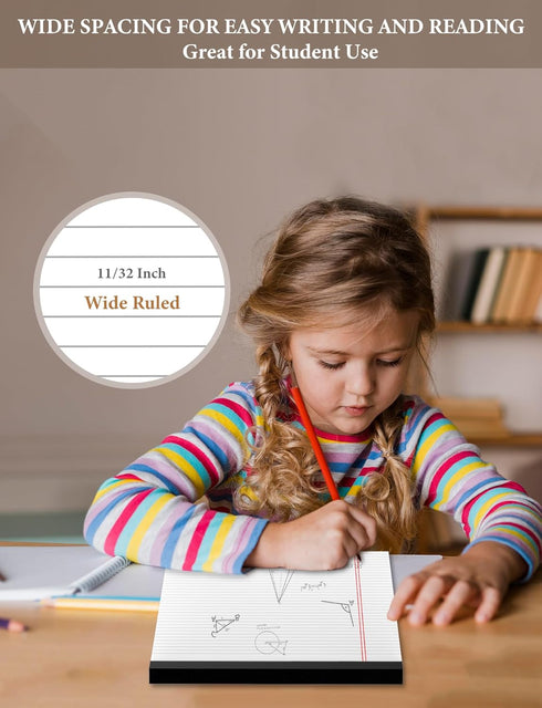 Note Pads 8.5 x 14 Wide Ruled, 4 Pack Legal Pads, 30 Sheets/Pad, White Lined Paper Tablets