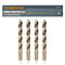 POWERTEC 1/2 Inch Cobalt Drill Bits, 4 Pack M35 HSS Jobber Length Twist Drill Bits for Wood, Metal, Stainless Steel.