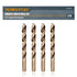 POWERTEC 1/2 Inch Cobalt Drill Bits, 4 Pack M35 HSS Jobber Length Twist Drill Bits for Wood, Metal, Stainless Steel.