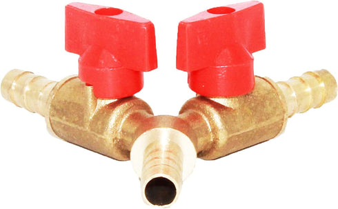 Joywayus 5/16" Hose Barb - Y Shaped Type 3 Way Union Intersection/Split Brass Shut Off Ball Valve Fitting