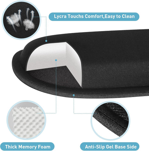 Yolanda Keyboard Wrist Rest, Memory Foam, Easy Typing Pain Relief, Keyboard Mouse Pad Set for Home, Office