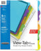 Wilson Jones View-Tab Transparent Dividers, 5-Tab Set with Pockets, Multicolor Tabs (W55082)