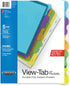 Wilson Jones View-Tab Transparent Dividers, 5-Tab Set with Pockets, Multicolor Tabs (W55082)