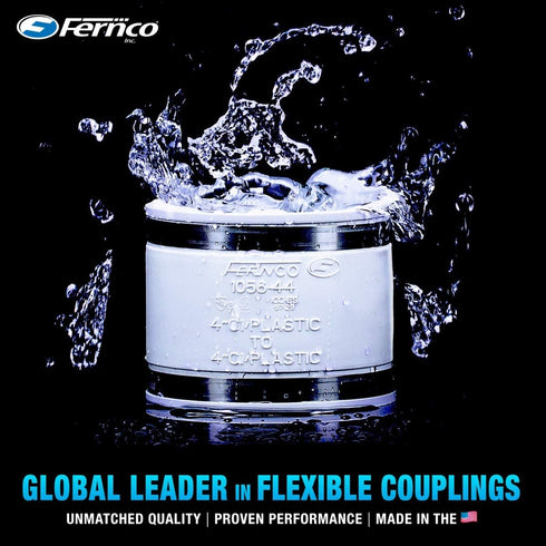 Fernco 1056-075 3/4-in. Flexible PVC Condensate Pipe Coupling for Plastic and Copper Plumbing Connections in White by Fernco