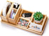 Bamboo Desk Organizer Tray, 7 Pieces Adjustable Office Supplies Caddy, Small Desktop Organizer Pen Holder for Home