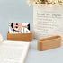 AUEAR 2 Pack Wood Business Card Holder for Desk, Beech Wooden Organizer Display Stand for Office Home Desktop