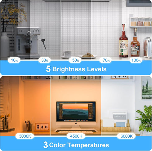 3W 3 120 Closet, Ferswe Rechargeable Light Bar, Touch Adjustable Colors, LED Mirror Lights, Magnetic for Cabinets