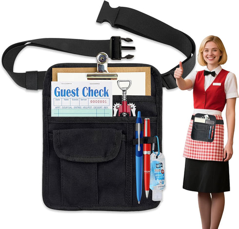 Server Waist Pouch, Server Apron Waitress Accessories Bag Adjustable Belt Waitress Apron