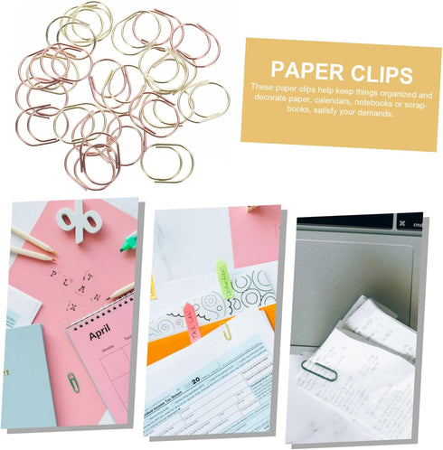 STOBOK 24pcs Small Metal Paper Clips, Creative Office Supplies, Delicate Stationery for Students, Paper Clamp