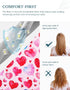 Scrub Caps Women Ponytail Pink Heart Double-Sided Printed Surgical Hat with Buttons and Sweatband, Soft Nurse Cap