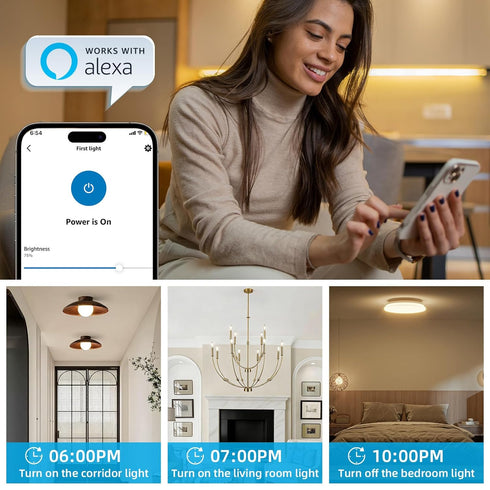 Sunmerit Dimmer Dimmable Bulb Wireless Switch, Remote Light Switch and Receiver kit, Work with Alexa Voice Control