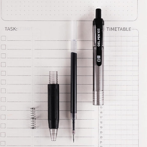 Retractable Black Ink Gel Pens, 10 Pack Quick Dry 0.5mm Fine Point Premium Rolling Ball Gel Pens Refillable for Office School Supply by EYEYE