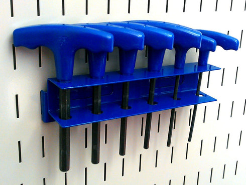 Wall Control Pegboard Screwdriver Holder Bracket, Slotted Metal Pegboard Accessory, Blue