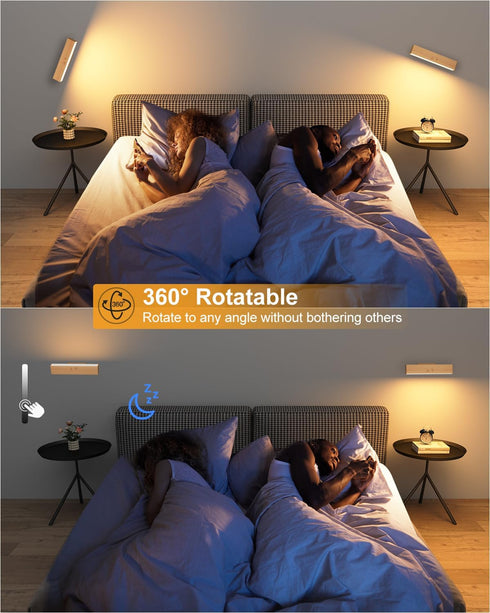 5200mAh 3 Dimmable Rechargeable Wood Wall Lights with Remote & Touch, Battery Operated Wall Sconce Color Temperatures