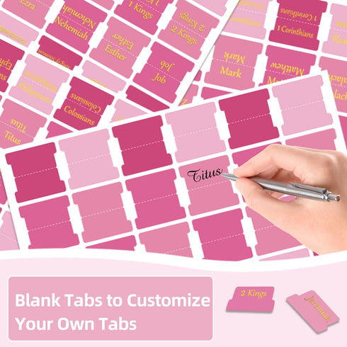 WANGHENG Bible Tabs,Bible Chapter tab,Laminated Bible Tab for Women and Men,for Easy Navigation,Bible Book Index Tabs