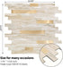 Yipscazo 10 Sheets Peel and Stick Stone Metal Tile Backsplash, 12'' X 12'', Beige Stone with Gold for Kitchen, Bathroom