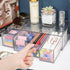 Desk Organizer with 4 Drawers, FODIENS Stackable Storage Box with Removable Drawer, Clear Organizer for Stationery,
