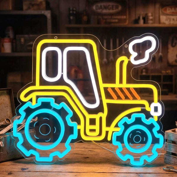Generic Tractor Neon Sign Wall Decor, Cartoon Farm LED Wall Light, USB Powered