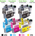 Brother LC3013 LC3011 High Yield Ink Cartridge Replacement 5 Pack (2 Black, 1 Cyan, 1 Magenta, 1 Yellow)