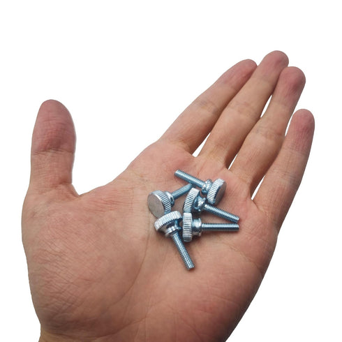 STFRBTH 5PCS M4 16mm x Thumb Screws, Flat Knurled Head Threaded Fasteners for Monitor Mount, TV Wall Bracket