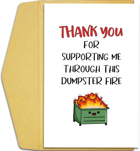 Qiliji Funny Thank You Card for Men Women, Appreciation Card for Coworker Boss