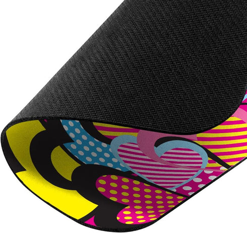 WIRESTER Extra Large Non-Slip Rectangle Mousepad, Hippy Hearts Pattern for Home, Office, and Gaming Desk