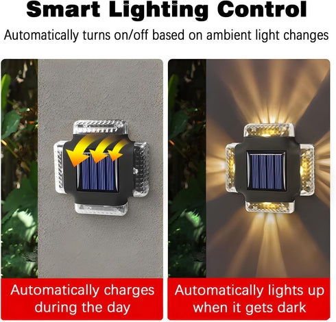 3 IP65 Solar Wall Lights Outdoor, Modes Motion Sensor Solar Lights with Waterproof, LED Wall Sconce for House Yard