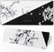 Japanese Life Death Keyboard Mat, Black White Anime Gaming Mouse Pad with Anti-Slip Rubber Base, Sakura Pagoda Sun