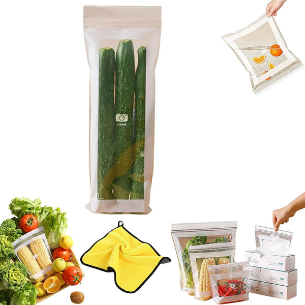 Generic Food Grade Fresh-Keeping Bags, 85 PCS Food Storage Bags, Double Seal Reusable