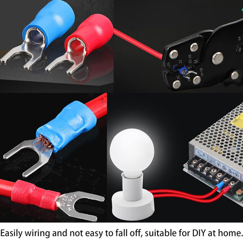 280PCS Crimp Connectors, 2.8mm 4.8mm 6.3mm Male and Female Spade Connector Kit for Electrical Terminals