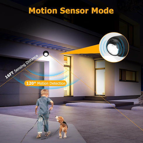 (1 Pack) LemonBest Motion Sensor Outdoor Lights - Outdoor Motion Sensor Light Battery Operated Wireless Spotlight