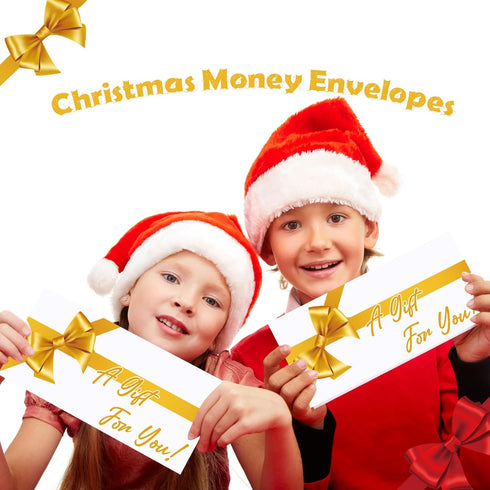 Lincia 200 Pcs Yellow Christmas Money Envelopes, 2.9" x 6.5", Cash Currency Holder for Gifts, Office, Wedding, Birthday