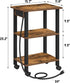 TUTOTAK 3 PS02BB001 Tier Printer Stand, Rolling Printer Cart with Power Outlets and USB Ports, Mobile Printer Table