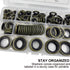 Tom's World 130Pcs Self-Centered Bonded Seal Oil Washers Gasket Assortment Kit for Plumbing and Automotive