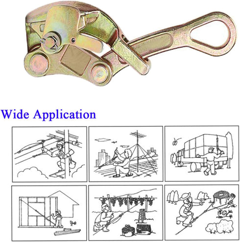Wogoboo 4408 Lbs(2 Cable Grip Wire Gripper Steel Cable Puller Tool for Wire Rope,Pulling Ton)