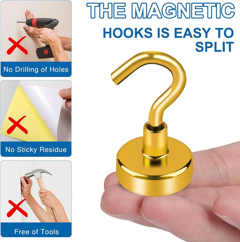 LOVIMAG Cruise Ship Essentials, 80Lb Magnetic Hooks for Cruise Cabins, Strong Hanging Hooks (12 Pack)