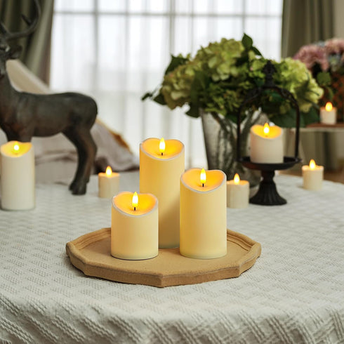 D3H468, Homemory Flameless Candles with Timer and Remote Control, Battery Operated LED Candles, Realistic Fake Plastic