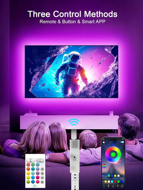 GIPOYENT TV Light Strip, Music Sync LED TV Backlight for 32-50 Inch TV, RGB Color Changing Light Strip