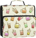 Krafig 3 Bubble Milk Tea Funny Zipper Binder Bag Ring with Handle Shoulder Strap, Binder File Organizer Bag Storage