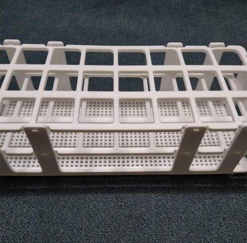 3 Packs Plastic Test Tube Rack, 24 Holes Lab Holder for 25mm Test Tubes, White, Detachable