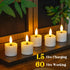 1.6" x2.5" 9pcs Yeelida Rechargeable Flameless Tea Light Candles with Remote & Type-C Charging Cable, Timer LED