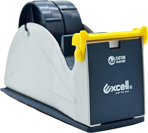 Excell ET-227 Blue/Grey Premium Twin-Roll Steel Desk Top Dispenser, 2 in. Wide