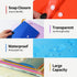 LEOBRO 4 PCS Plastic File Folders - A4 Size Document Holders with Snap Closure, Clear Envelopes Organizer