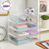 STORi Chloe Space-Saving Clear Drawer Organizer with 4 Wide Drawers for Office, Kitchen, Beauty Supplies, Made in USA