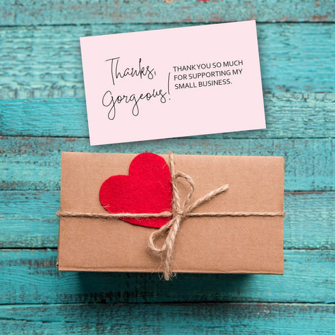 KORTTITALO 50 Package 3.5 2 Inches. Thank You for Supporting My Small Business Cards, Appreciation Note Cards, Insert