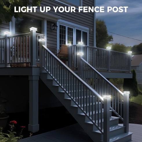 4x4 3 4x4 3.5x3.5 Peasur Solar Post Cap Lights Outdoor with Lighting Modes, LED Post Light Solar Powered Waterproof