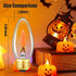 E26 Bulbs,Crystal Decorations,2PCS Base Flame Light Clear Candle Light with Orange Glow Effect for Halloween,Chandelier