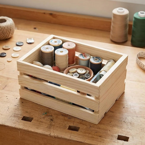 Vmohuyktx Rural Styles Pine Wood Miniature Box Decorative Storage Nesting Crates for Small Items Doll House Scene